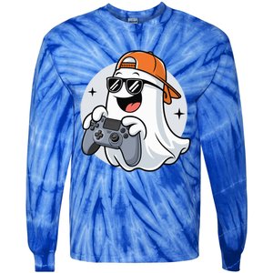 Halloween Ghost Gamer Scary Costume Gaming Cool Gift Tie-Dye Long Sleeve Shirt