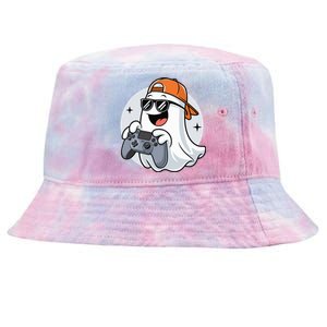 Halloween Ghost Gamer Scary Costume Gaming Cool Gift Tie-Dyed Bucket Hat