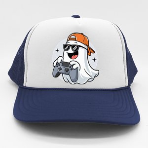 Halloween Ghost Gamer Scary Costume Gaming Cool Gift Trucker Hat