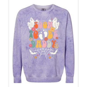 Halloween Groovy Ghost Soon to Be Daddy Halloween Pregnancy Colorblast Crewneck Sweatshirt