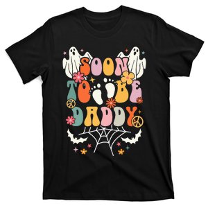 Halloween Groovy Ghost Soon to Be Daddy Halloween Pregnancy T-Shirt