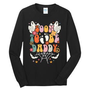 Halloween Groovy Ghost Soon to Be Daddy Halloween Pregnancy Tall Long Sleeve T-Shirt