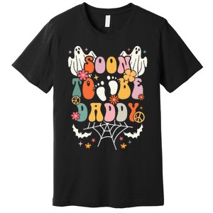 Halloween Groovy Ghost Soon to Be Daddy Halloween Pregnancy Premium T-Shirt