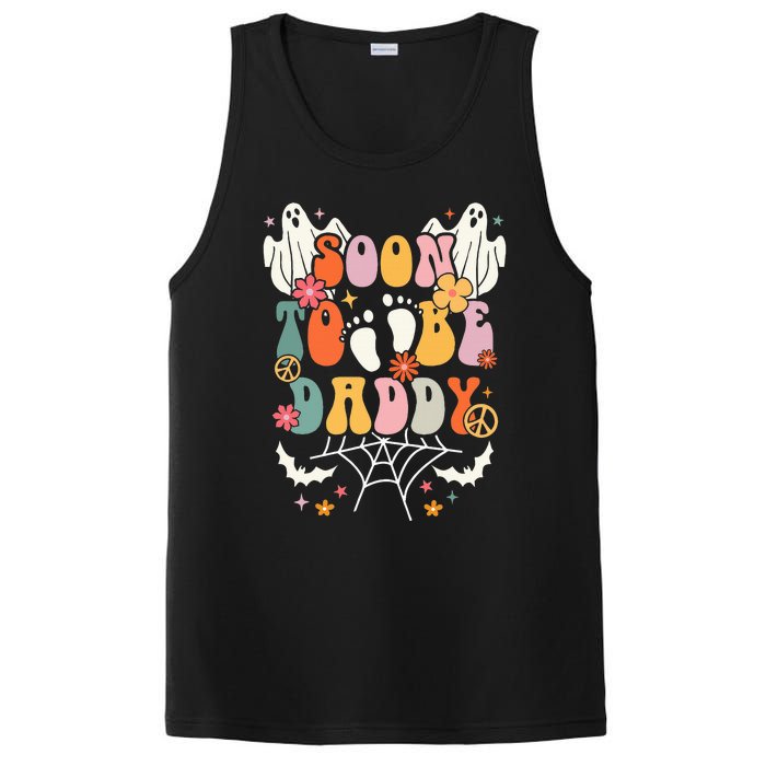 Halloween Groovy Ghost Soon to Be Daddy Halloween Pregnancy PosiCharge Competitor Tank