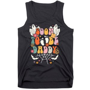 Halloween Groovy Ghost Soon to Be Daddy Halloween Pregnancy Tank Top