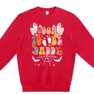 Halloween Groovy Ghost Soon to Be Daddy Halloween Pregnancy Premium Crewneck Sweatshirt