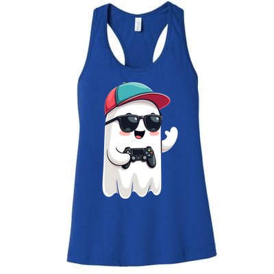 Halloween Ghost Gamer Scary Gaming Controllers Cool Gift Women's Racerback Tank