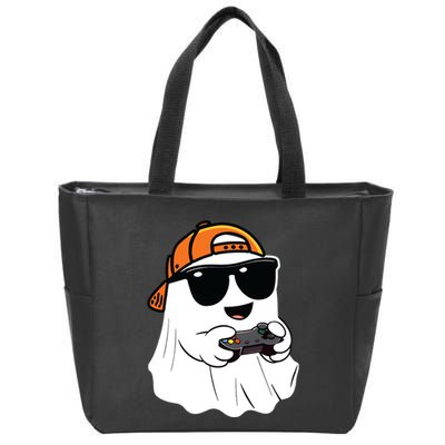 Halloween Ghost Gamer Scary Costume Gaming Zip Tote Bag
