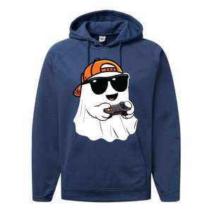 Halloween Ghost Gamer Scary Costume Gaming Performance Fleece Hoodie