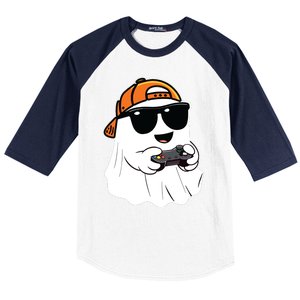 Halloween Ghost Gamer Scary Costume Gaming Baseball Sleeve Shirt