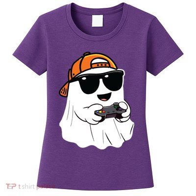 Halloween Ghost Gamer Scary Costume Gaming Womens T-Shirt