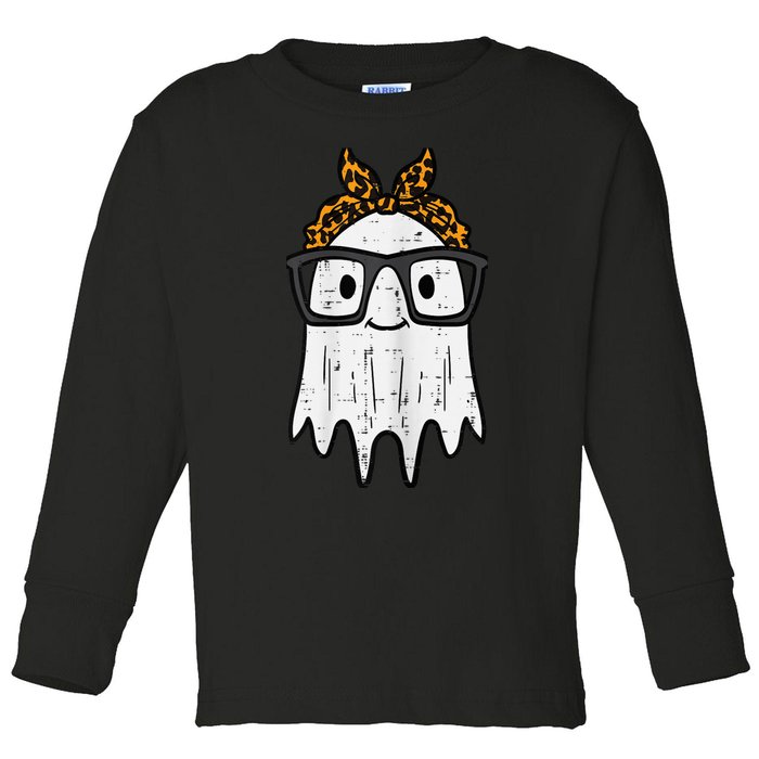 Halloween Ghost Glasses Cute Costume Girl Kid Toddler Wo Toddler Long Sleeve Shirt