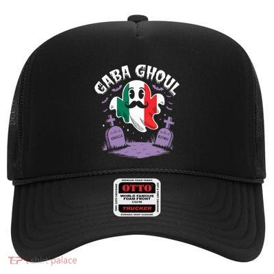 Halloween Graveyard Gaba Ghoul Ghost High Crown Mesh Back Trucker Hat