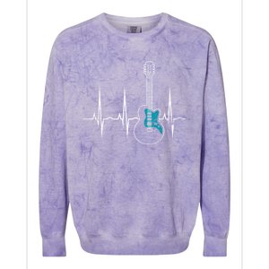 Heartbeat Guitarist Guitar Gift Colorblast Crewneck Sweatshirt