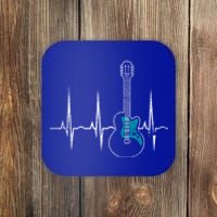 Heartbeat Guitarist Guitar Gift Coaster