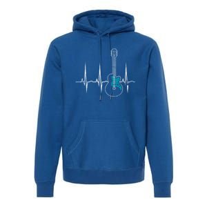 Heartbeat Guitarist Guitar Gift Premium Hoodie