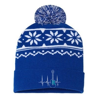 Heartbeat Guitarist Guitar Gift USA-Made Snowflake Beanie