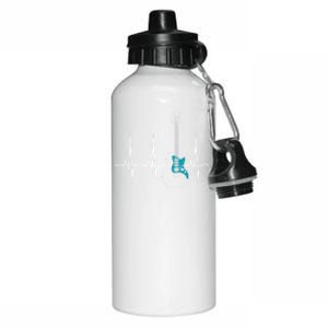 Heartbeat Guitarist Guitar Gift Aluminum Water Bottle