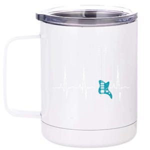 Heartbeat Guitarist Guitar Gift 12 oz Stainless Steel Tumbler Cup