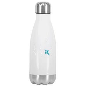 Heartbeat Guitarist Guitar Gift Stainless Steel Insulated Water Bottle