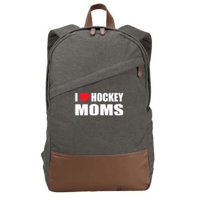 Hockey Great Gift I Love Hockey Moms Gift Cotton Canvas Backpack