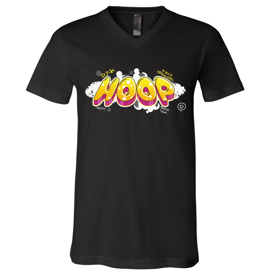Hoop Graffiti Gift For Basketball Player Streetball Fan V-Neck T-Shirt