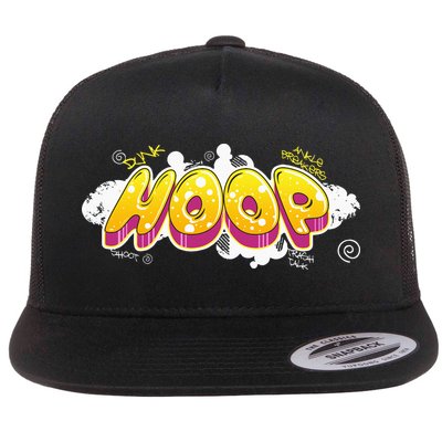 Hoop Graffiti Gift For Basketball Player Streetball Fan Flatbill Hat