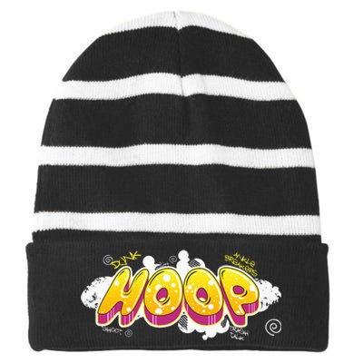 Hoop Graffiti Gift For Basketball Player Streetball Fan Striped Beanie with Solid Band