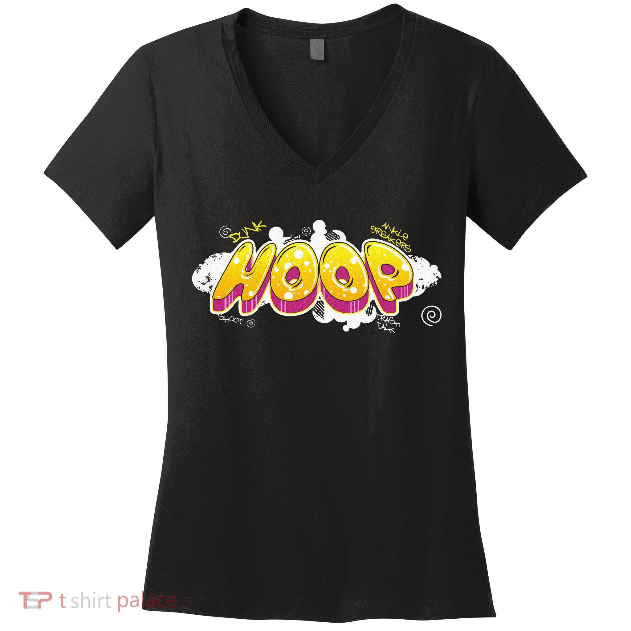 Hoop Graffiti Gift For Basketball Player Streetball Fan Women's V-Neck T-Shirt