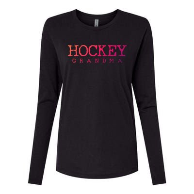 Hockey Grandma Gift Womens Cotton Relaxed Long Sleeve T-Shirt