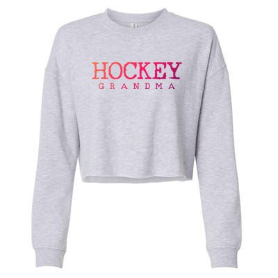 Hockey Grandma Gift Cropped Pullover Crew