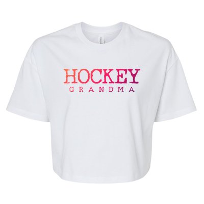 Hockey Grandma Gift Bella+Canvas Jersey Crop Tee