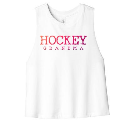 Hockey Grandma Gift Women's Racerback Cropped Tank