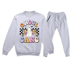 Halloween Ghoul Gang Groovy Hey Boo Pumpkin Boo Crew Funny  Premium Crewneck Sweatsuit Set