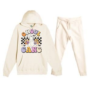 Halloween Ghoul Gang Groovy Hey Boo Pumpkin Boo Crew Funny  Premium Hooded Sweatsuit Set