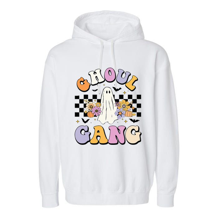 Halloween Ghoul Gang Groovy Hey Boo Pumpkin Boo Crew Funny  Garment-Dyed Fleece Hoodie