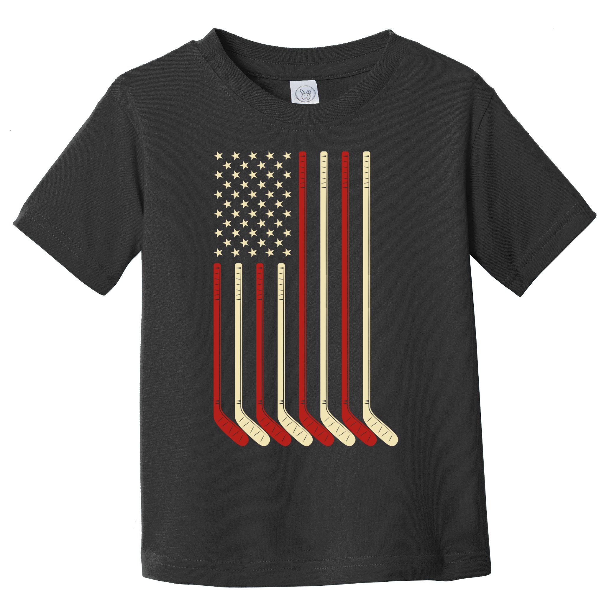 Hockey Goalie Gift Usa Flag Hockey Stick Ice Hockey Gift Toddler T-Shirt
