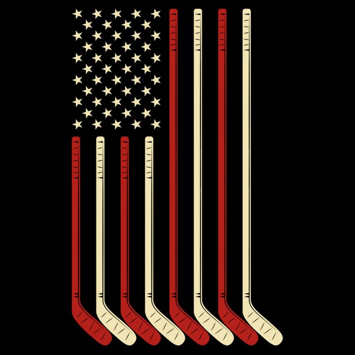 Hockey Goalie Gift Usa Flag Hockey Stick Ice Hockey Gift Zip Tote Bag