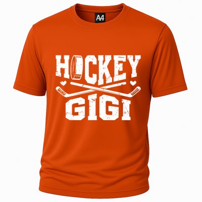 Hockey Gigi Grandma Gigi Of A Hockey Player Gigi Gift Cooling Performance Crew T-Shirt