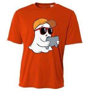 Halloween Ghost Gamer Scary Costume Gaming Gift Cooling Performance Crew T-Shirt