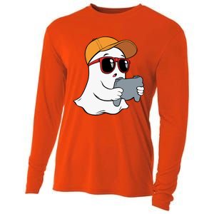 Halloween Ghost Gamer Scary Costume Gaming Gift Cooling Performance Long Sleeve Crew