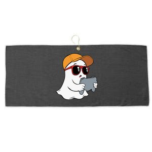 Halloween Ghost Gamer Scary Costume Gaming Gift Large Microfiber Waffle Golf Towel