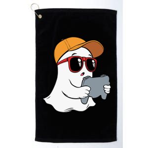 Halloween Ghost Gamer Scary Costume Gaming Gift Platinum Collection Golf Towel