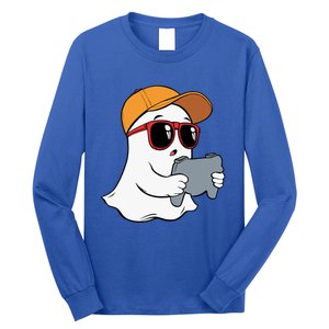 Halloween Ghost Gamer Scary Costume Gaming Gift Long Sleeve Shirt