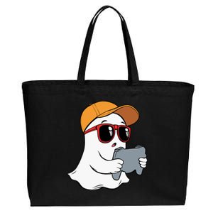 Halloween Ghost Gamer Scary Costume Gaming Gift Cotton Canvas Jumbo Tote