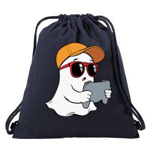 Halloween Ghost Gamer Scary Costume Gaming Gift Drawstring Bag