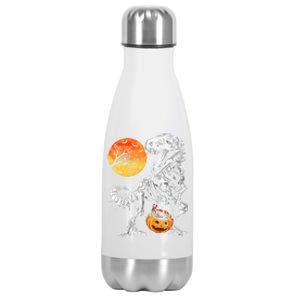 Halloween Great Gift Dinosaur Skeleton T Rex Scary Gift Stainless Steel Insulated Water Bottle