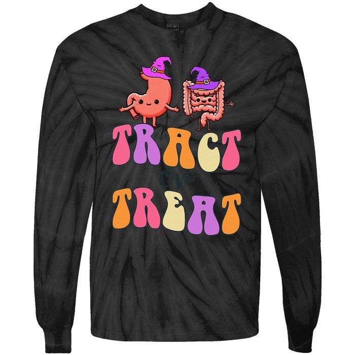 Halloween Gastro Gastroenterology Gi Nurse Tract Or Treat Tie-Dye Long Sleeve Shirt