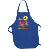 Halloween Gnomes Happy HalloThanksMas Thanksgiving Christmas Full-Length Apron With Pockets