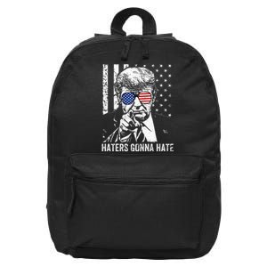 Haters Gonna Hate President Donald Trump Middle Finger 16 in Basic Backpack